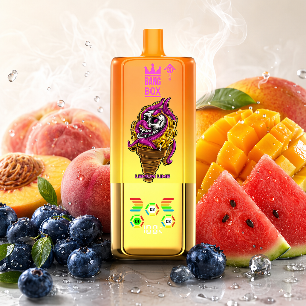 Citrón Limetka + Mango Broskyňa Melón + Ľadová Čučoriedka 💥Akcia 1+1 ZADARMO! BANG BOX 80 000 potiahnutí