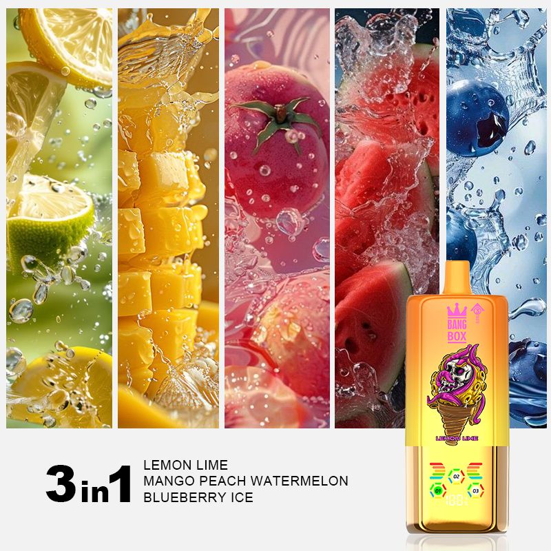 BANGBOX 80K Príchuť 07 citrón limetka mango broskyňa melón ľadová čučoriedka 3 v 1 vape