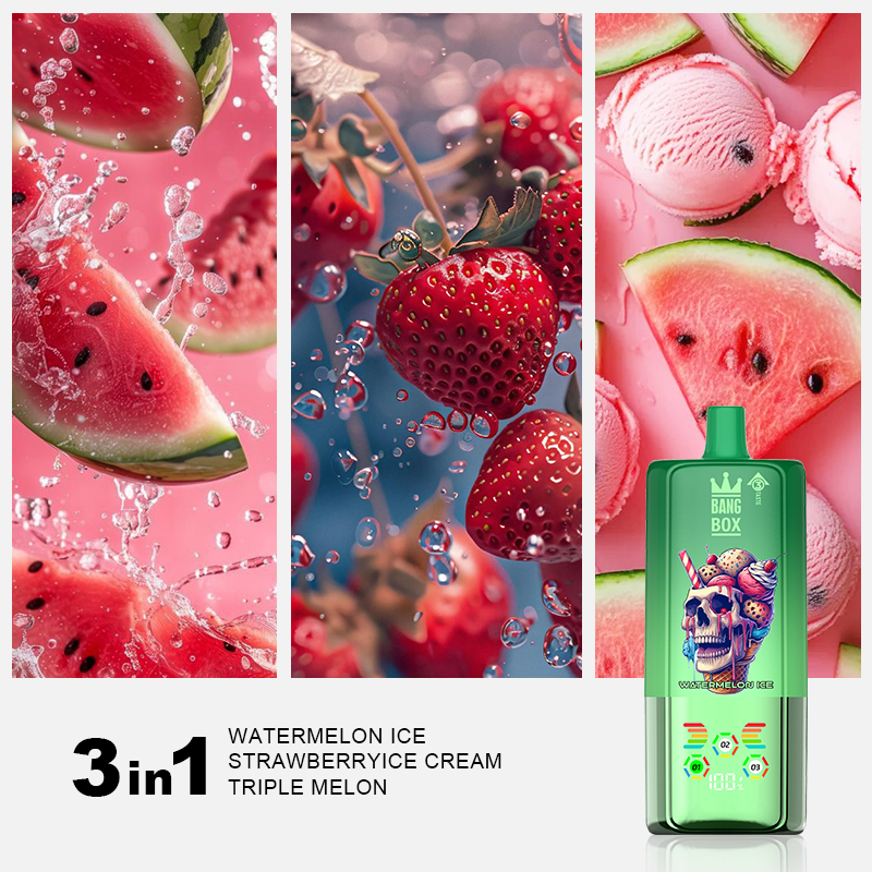 BANGBOX 80K Príchuť 02 ľadový melón jahodová zmrzlina trojitý melón 3 v 1 jednorazová elektronická cigareta