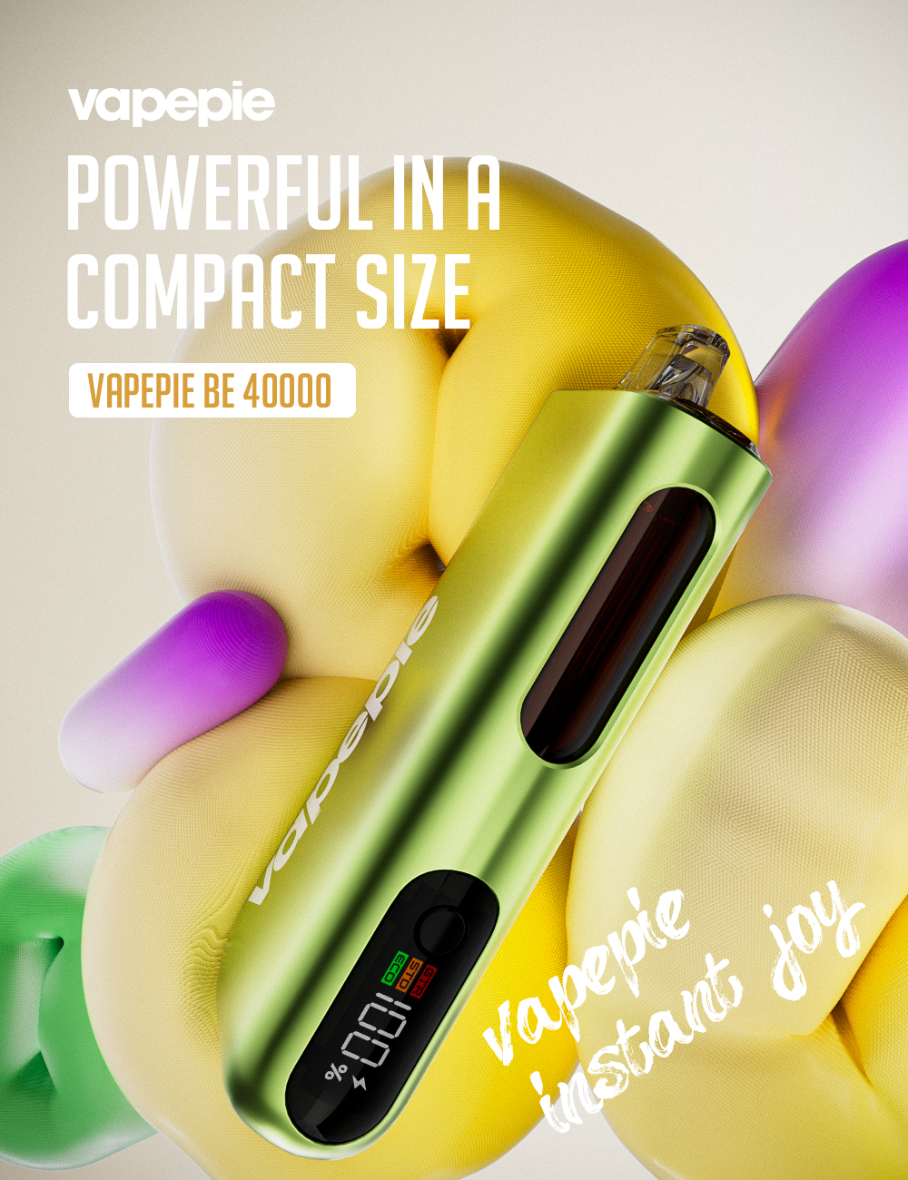 VAPEPIE Max 40000 puff &ndash; sigaretta elettronica usa e getta vista frontale