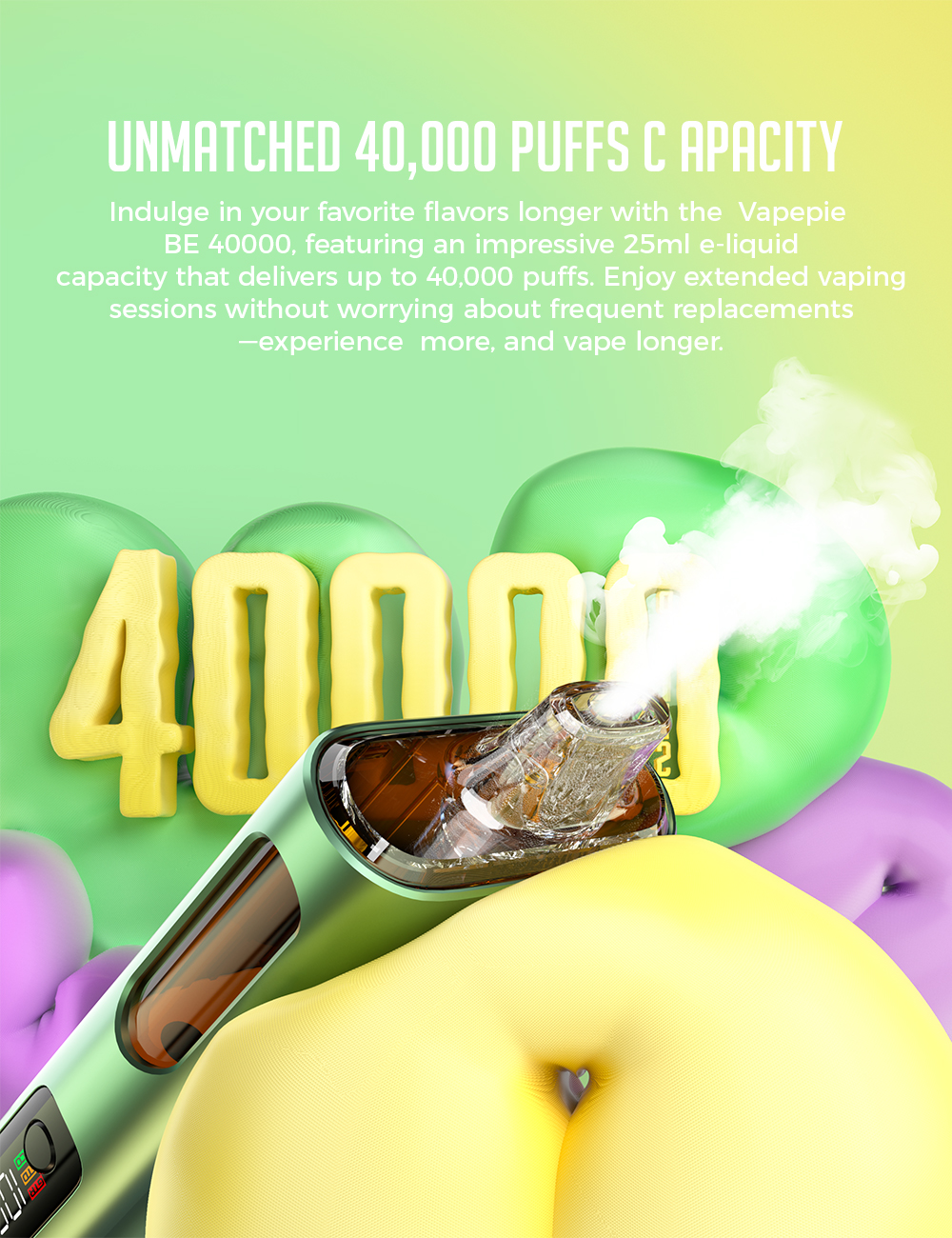 VAPEPIE Max 40000 puff 3 modalit&agrave; ECO STD GTR