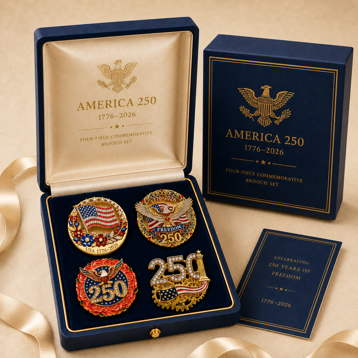US 250th Anniversary Brooch Pin-4PCS