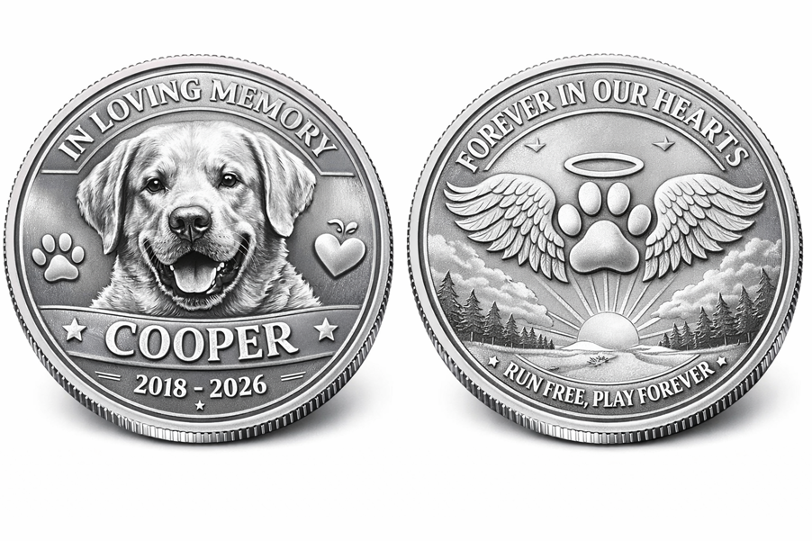 Custom Pet Memorial – Forever in Our Hearts Commemorative Coin