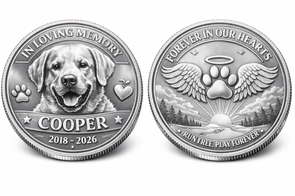 Custom Pet Memorial – Forever in Our Hearts Commemorative Coin