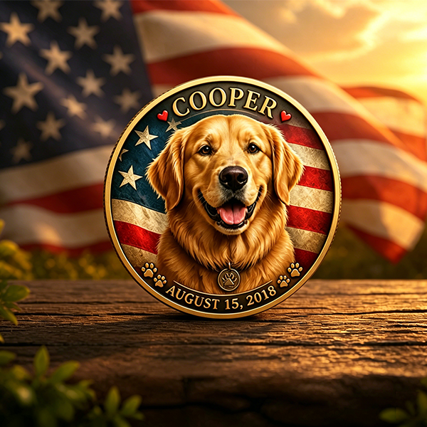 Custom Memorial Pet Coin – A Heartfelt Tribute to Your Beloved Pet