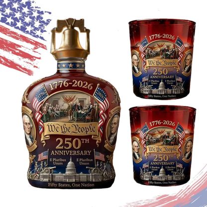 🎉250th Anniversary Whiskey Decanter🎁Patriotic Collector’s Gift for Dad & Veterans