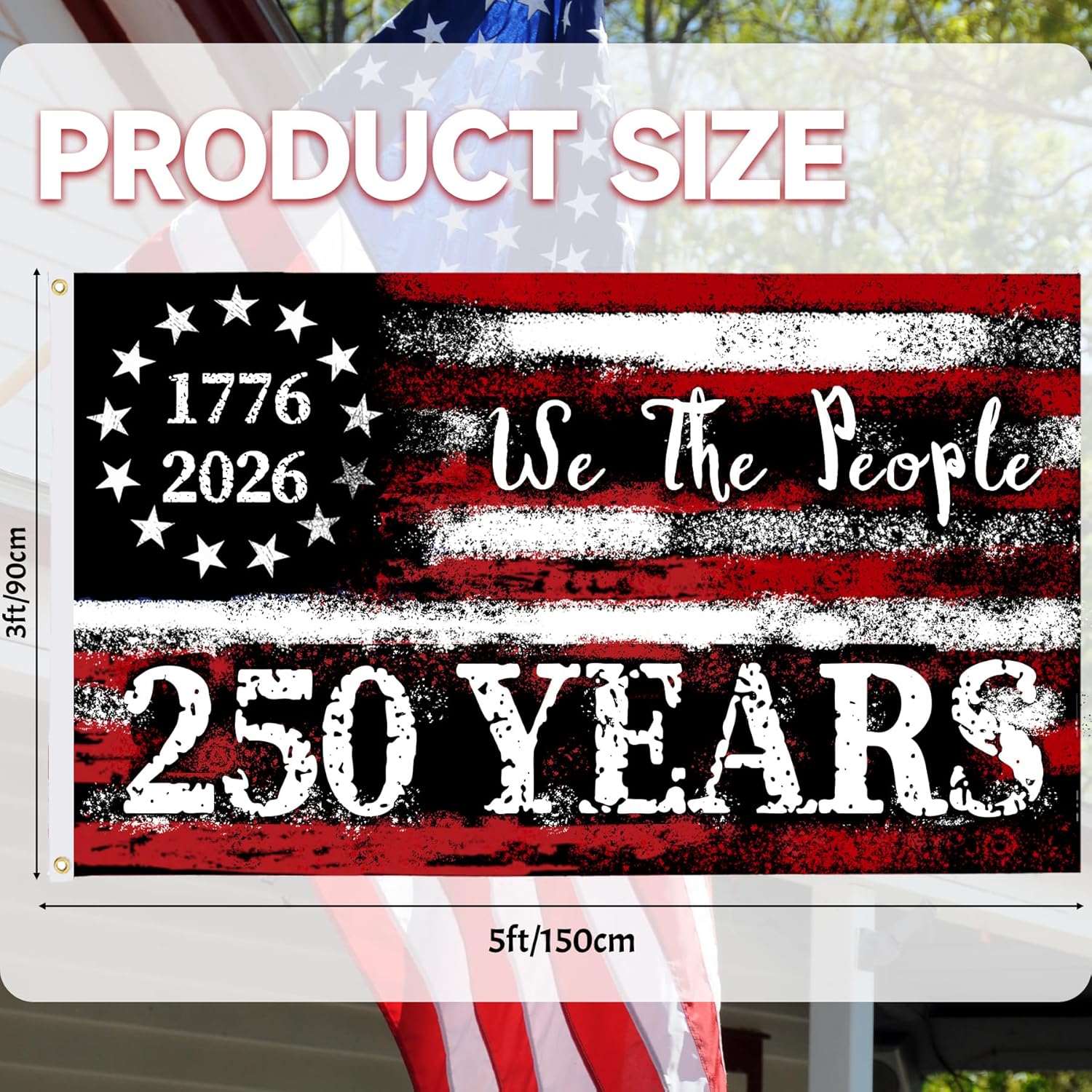 America’s 250th Anniversary Flag 🇺🇸 3x5 Ft, Double-Sided, 3-Ply Patriotic Outdoor Decor