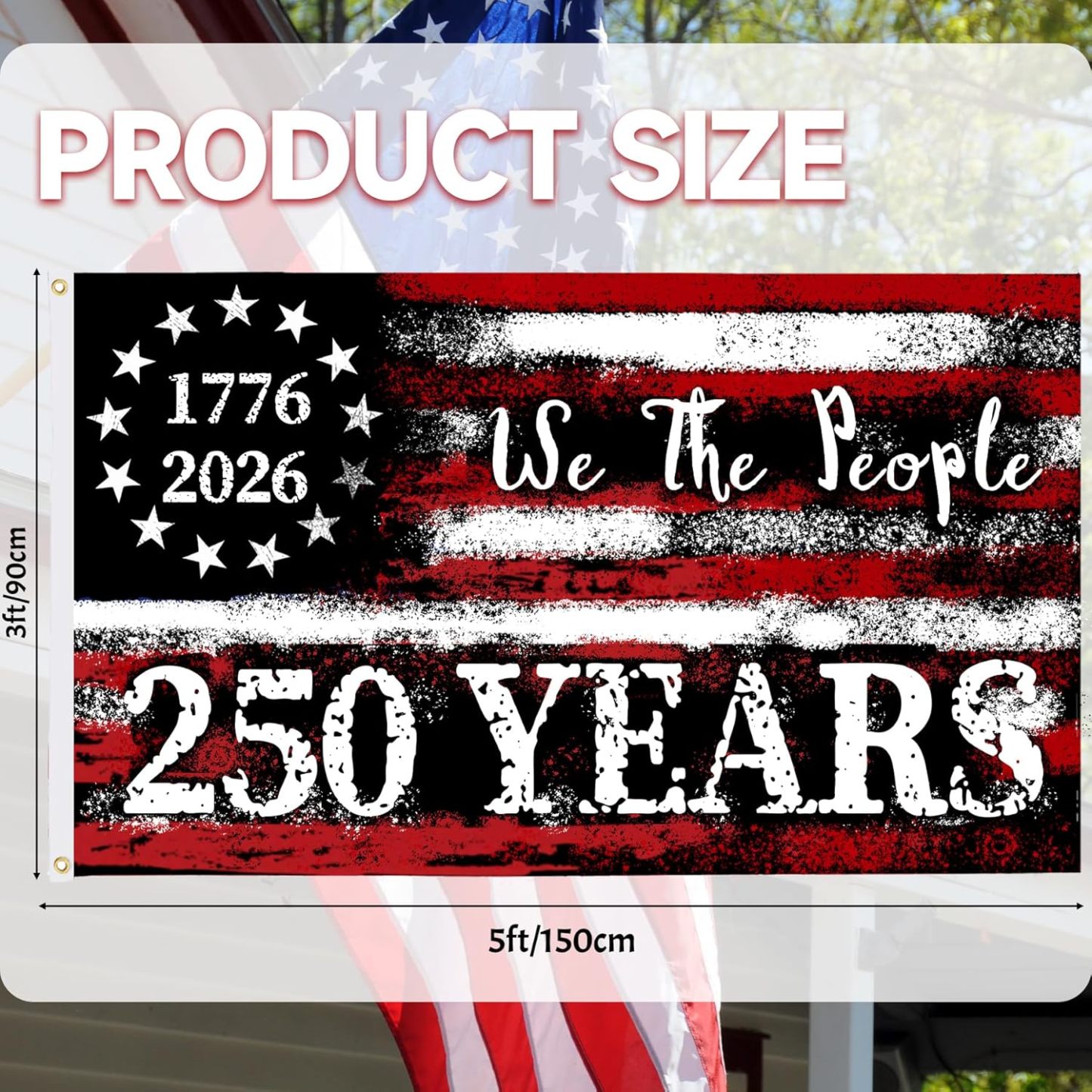 America’s 250th Anniversary Flag 🇺🇸 3x5 Ft, Double-Sided, 3-Ply Patriotic Outdoor Decor