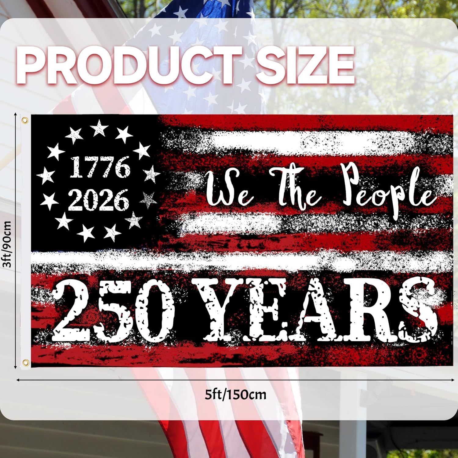 America’s 250th Anniversary Flag 🇺🇸 3x5 Ft, Double-Sided, 3-Ply Patriotic Outdoor Decor