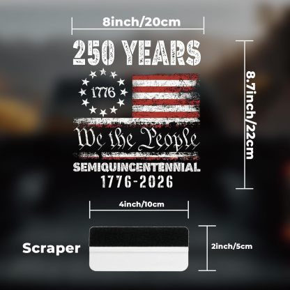 2PCS 🇺🇸 USA 250th Anniversary Car Decal 1776-2026 🦅 Patriotic 4th of July Vinyl Stickers for Car, Truck, SUV