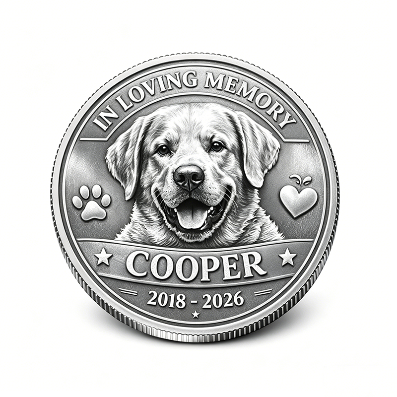 Custom Pet Memorial – Forever in Our Hearts Commemorative Coin