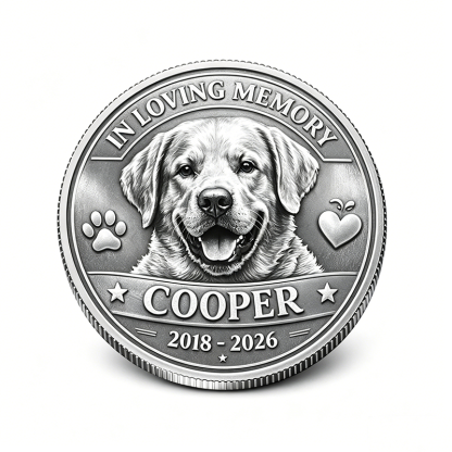 Custom Pet Memorial – Forever in Our Hearts Commemorative Coin