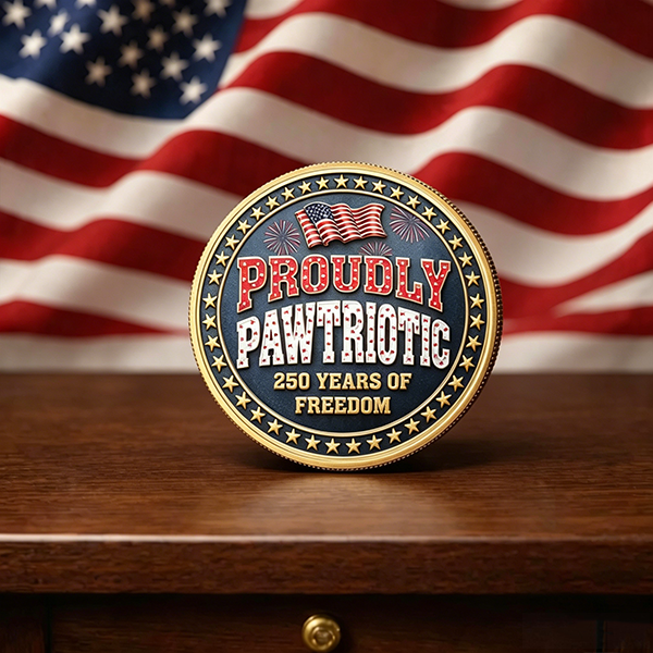 Custom Pet Memorial Coin – Forever Pawtriotic, Forever in Our Hearts