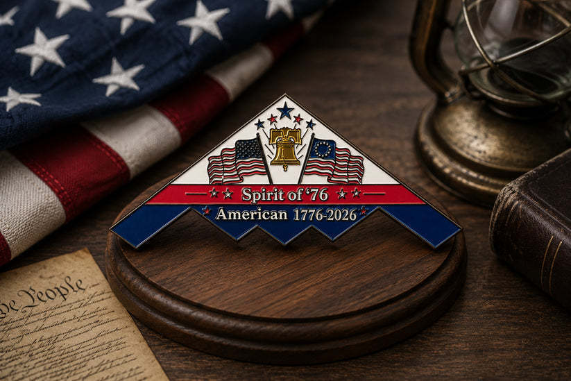 Spirit of ’76 B-2 Stealth Bomber Challenge Coin – 250th Anniversary Patriotic Collectible