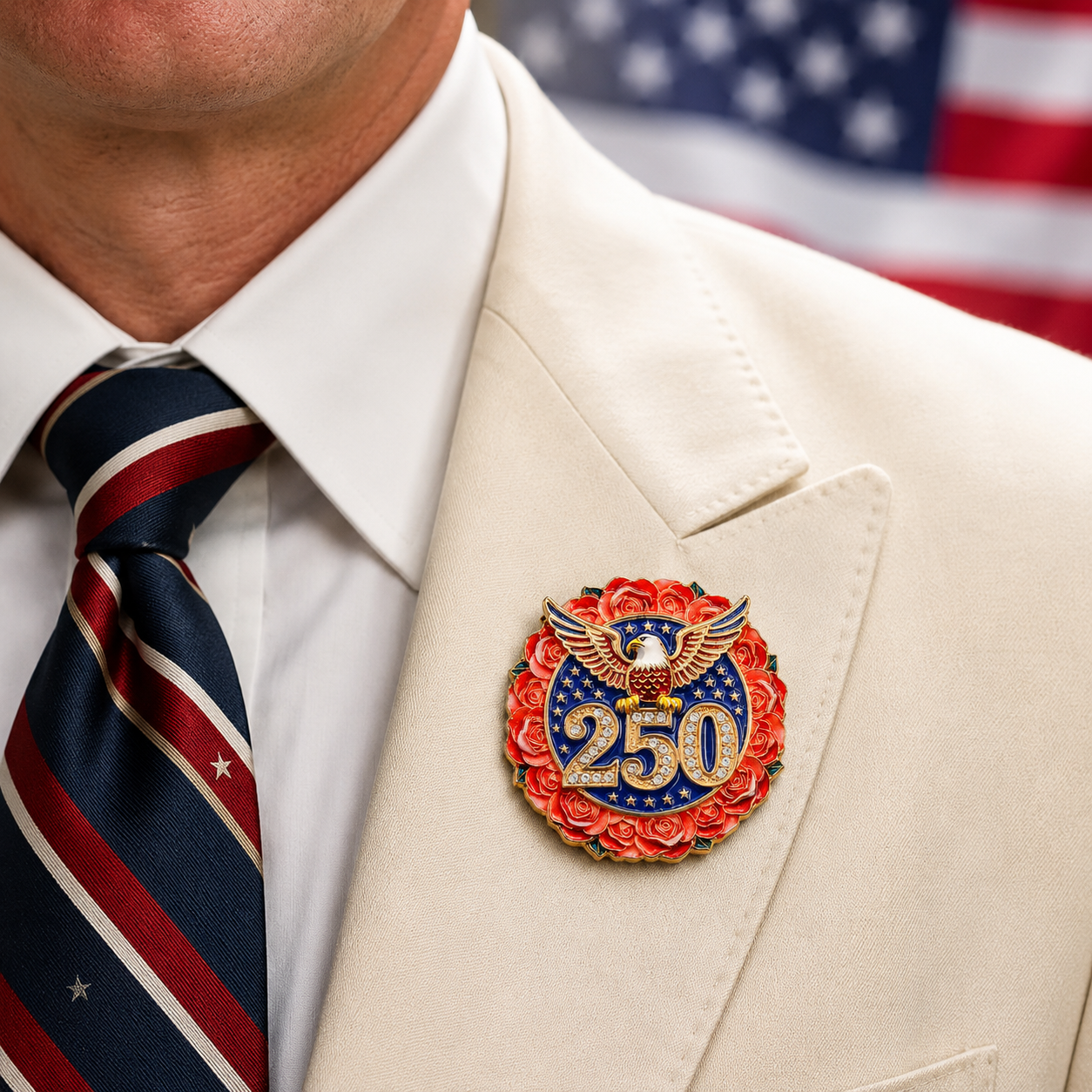 US 250th Anniversary Brooch Pin-4PCS
