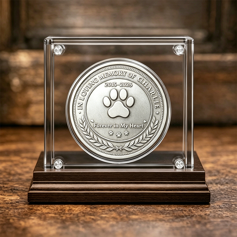 Custom Pet Memorial – Forever in Our Hearts Commemorative Coin