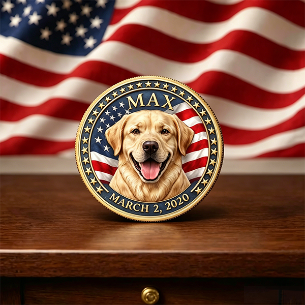 Custom Pet Memorial Coin – Forever Pawtriotic, Forever in Our Hearts