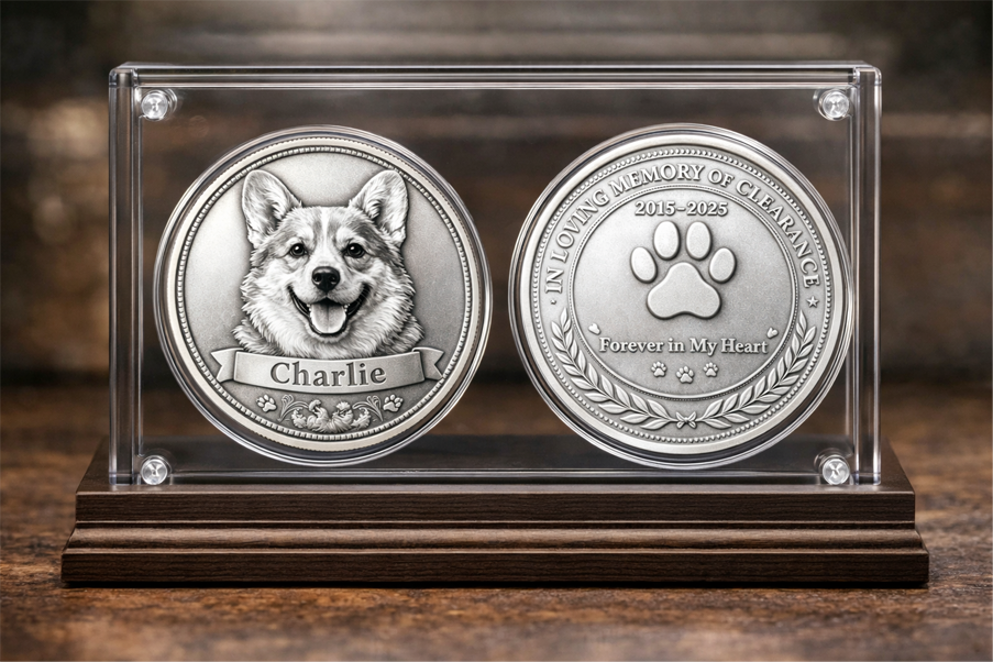 Custom Pet Memorial – Forever in Our Hearts Commemorative Coin