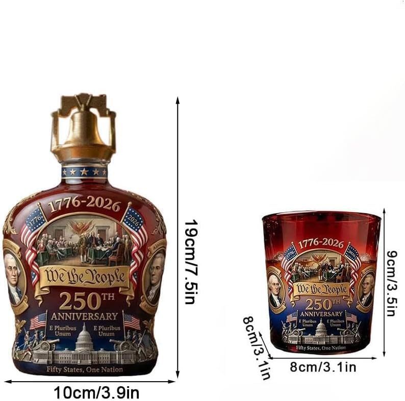 🎉250th Anniversary Whiskey Decanter🎁Patriotic Collector’s Gift for Dad & Veterans