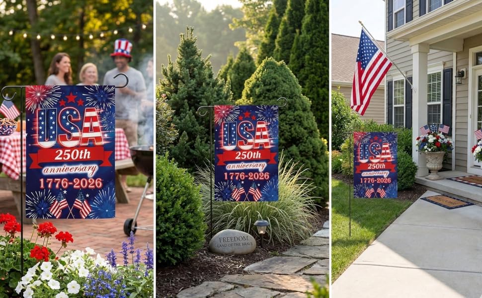 250th anniversary usa flags