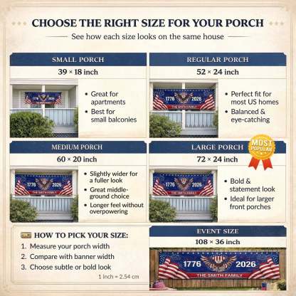 Custom Polyester Outdoor Banner - Personalized America 250th Anniversary Gifts For Mom, Dad, Brother, Sister, Kids - Together We Shine Bright