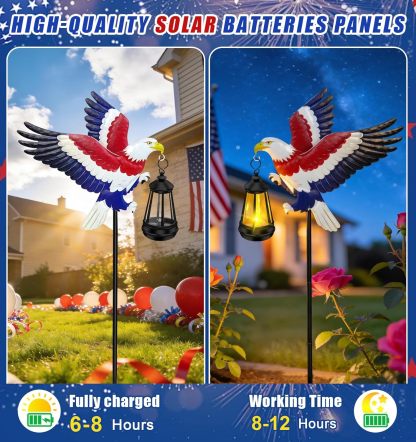 250th Anniversary USA Eagle Solar Garden Stakes
