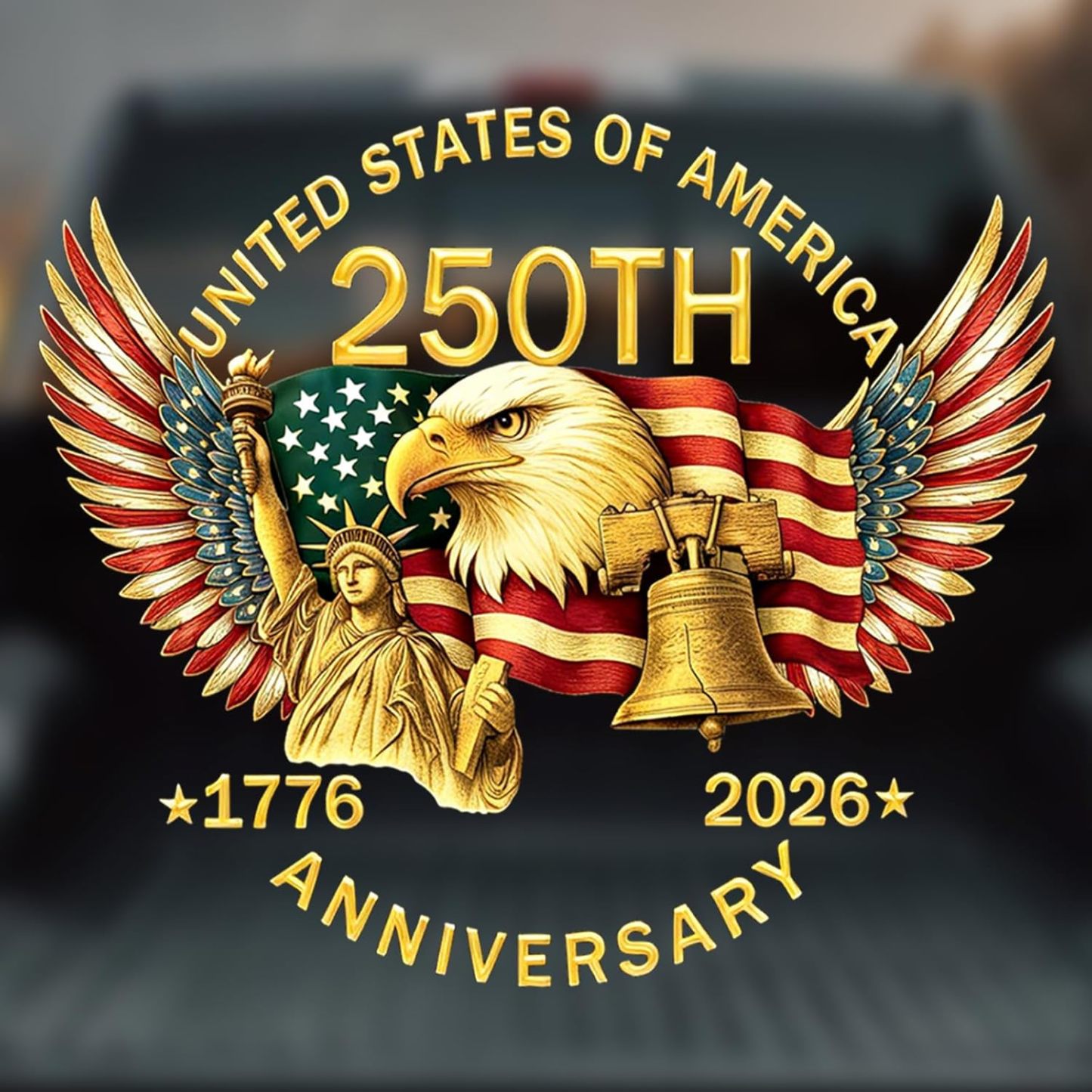 2PCS 🇺🇸 USA 250th Anniversary Car Decal 1776-2026 🦅 Patriotic 4th of July Vinyl Stickers for Car, Truck, SUV