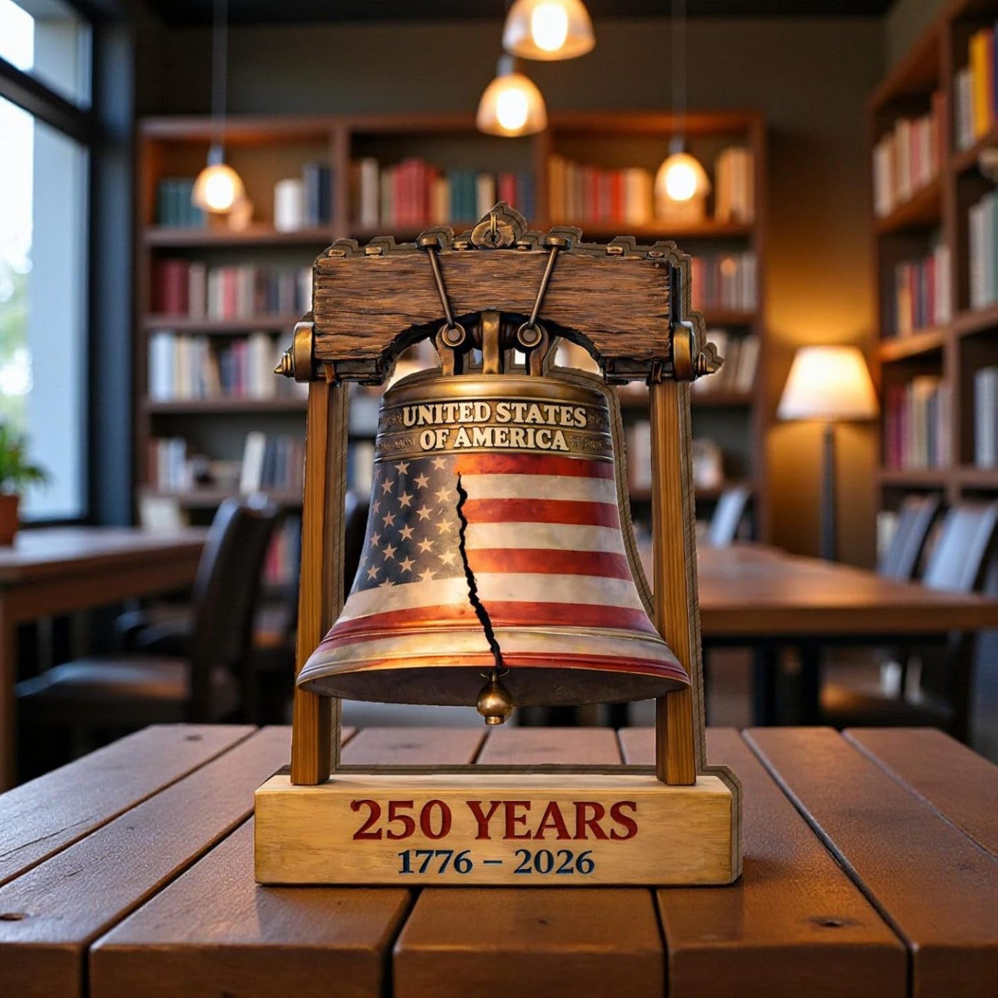 America 250th Anniversary Wooden Plaque, USA Merchandise & Patriotic 4th of July Decorations