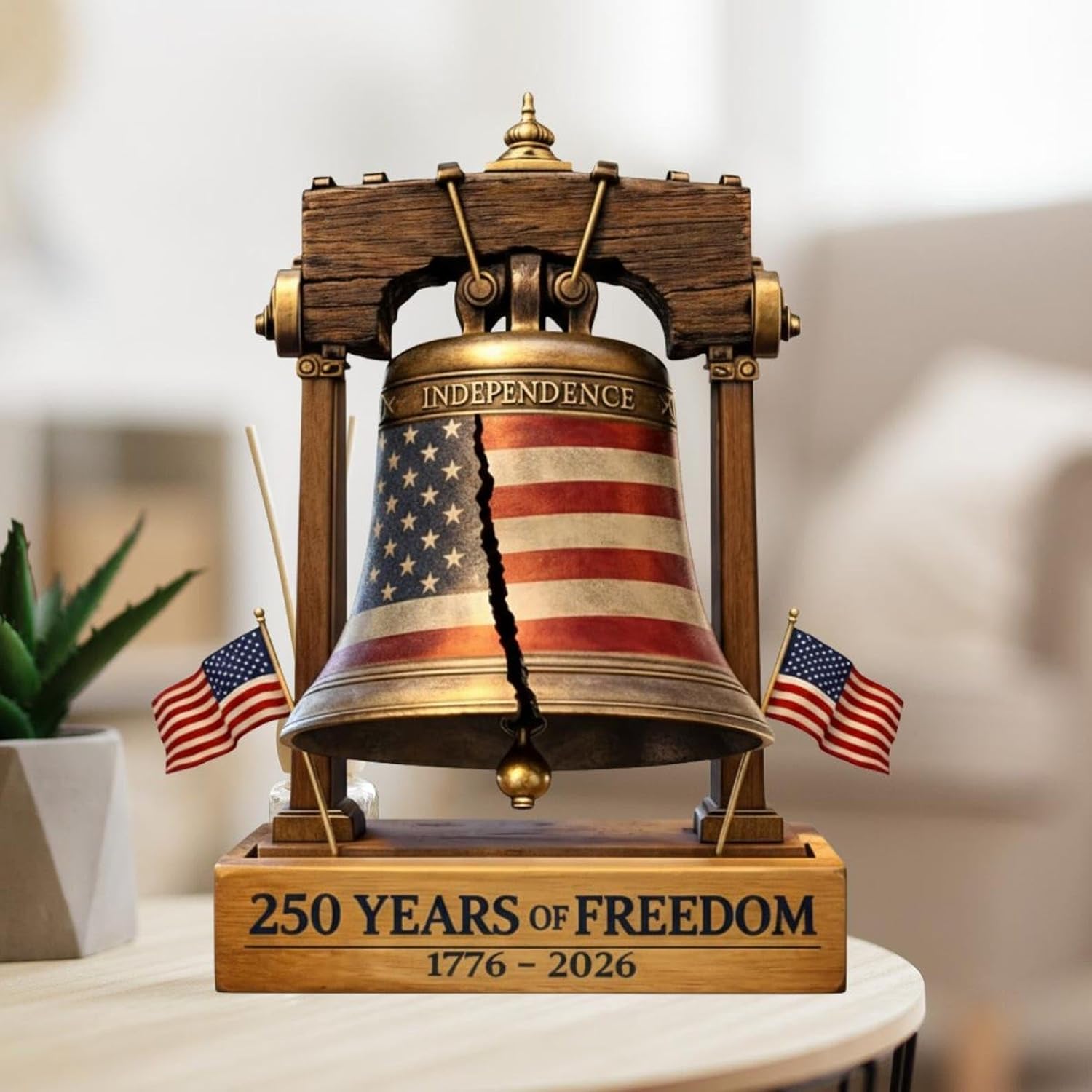 America 250th Anniversary Wooden Plaque, USA Merchandise & Patriotic 4th of July Decorations
