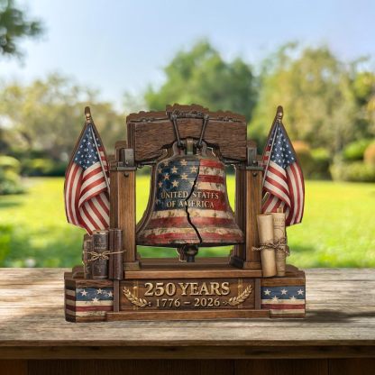 America 250th Anniversary Wooden Plaque, USA Merchandise & Patriotic 4th of July Decorations