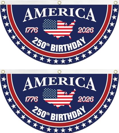 America 250th Birthday Pleaing Bunting Flag