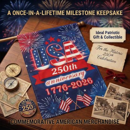 USA 250th Anniversary Garden Flag, 12x18 in, Double-Sided, UV & Weather Resistant, 1776-2026