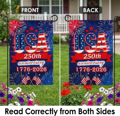 USA 250th Anniversary Garden Flag, 12x18 in, Double-Sided, UV & Weather Resistant, 1776-2026