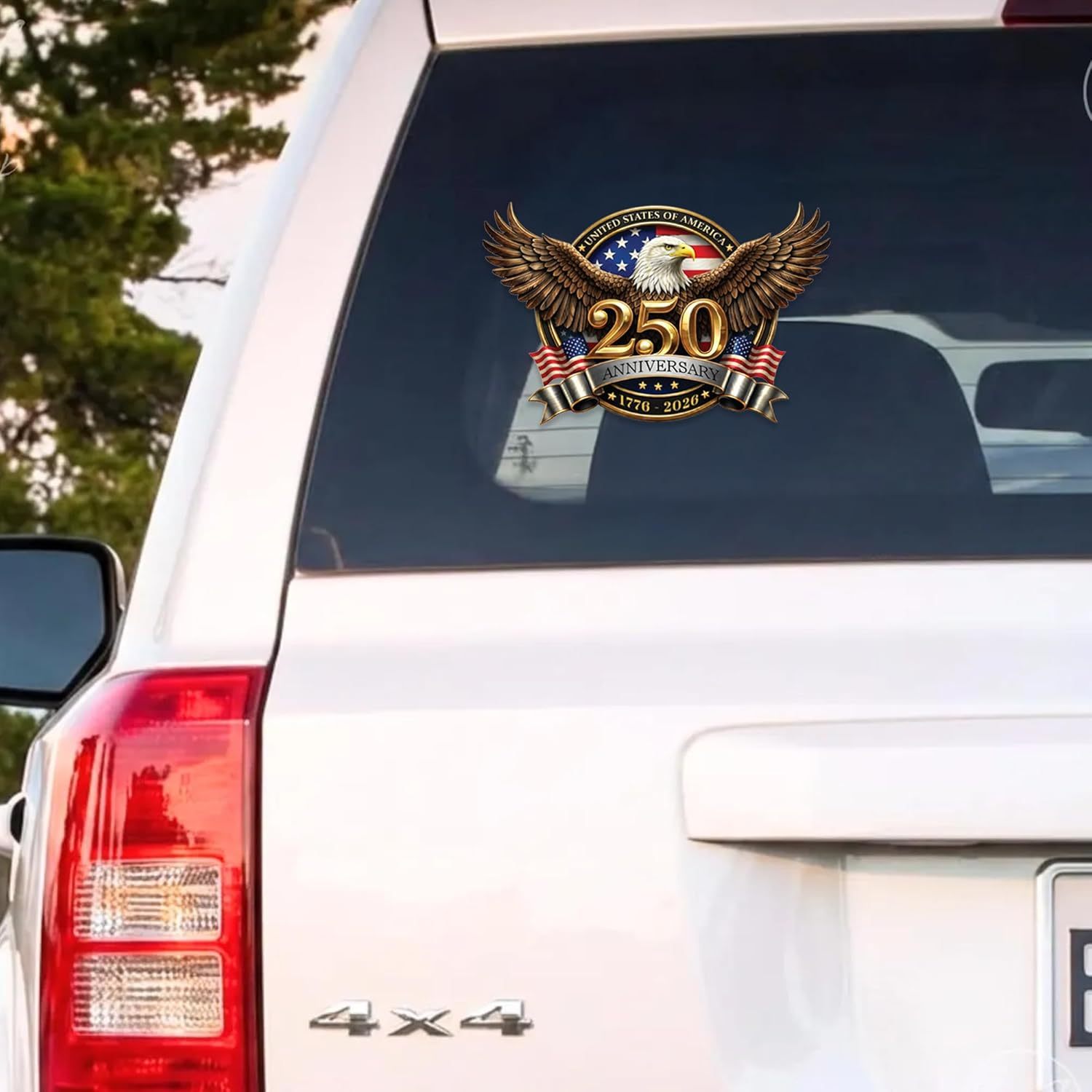 2PCS 🇺🇸 USA 250th Anniversary Car Decal 1776-2026 🦅 Patriotic 4th of July Vinyl Stickers for Car, Truck, SUV