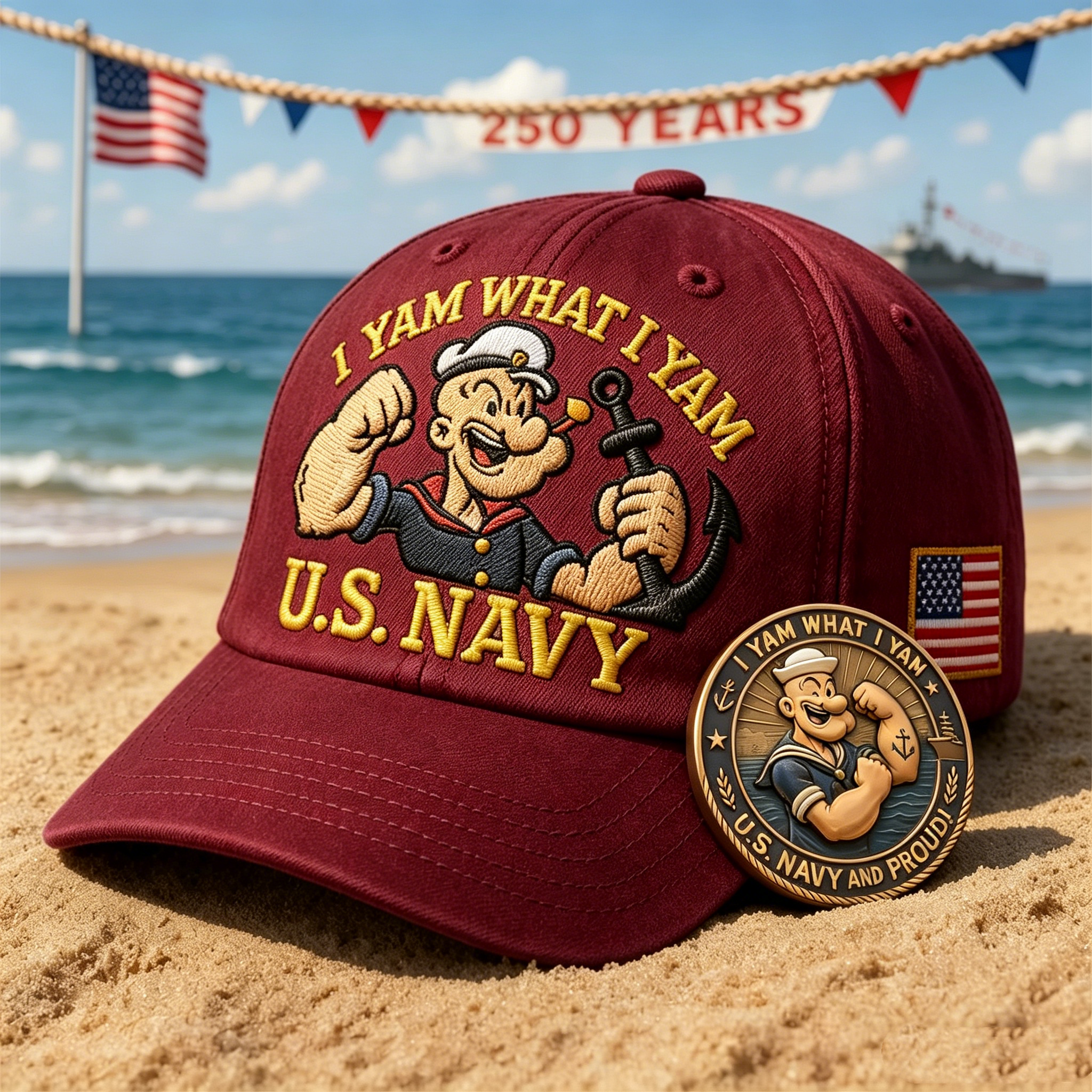 🇺🇸U.S. Navy Commemorative Cap & Coin – Anchor of Freedom⚓