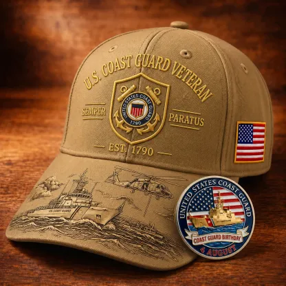 ⚓Last Day Promo: 49% OFF - 🌊U.S. Coast Guard Veteran Semper Paratus Tribute Cap 🎁 Free Honor Coin With Every Cap Purchase