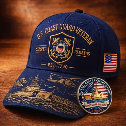 ⚓Last Day Promo: 49% OFF - 🌊U.S. Coast Guard Veteran Semper Paratus Tribute Cap 🎁 Free Honor Coin With Every Cap Purchase