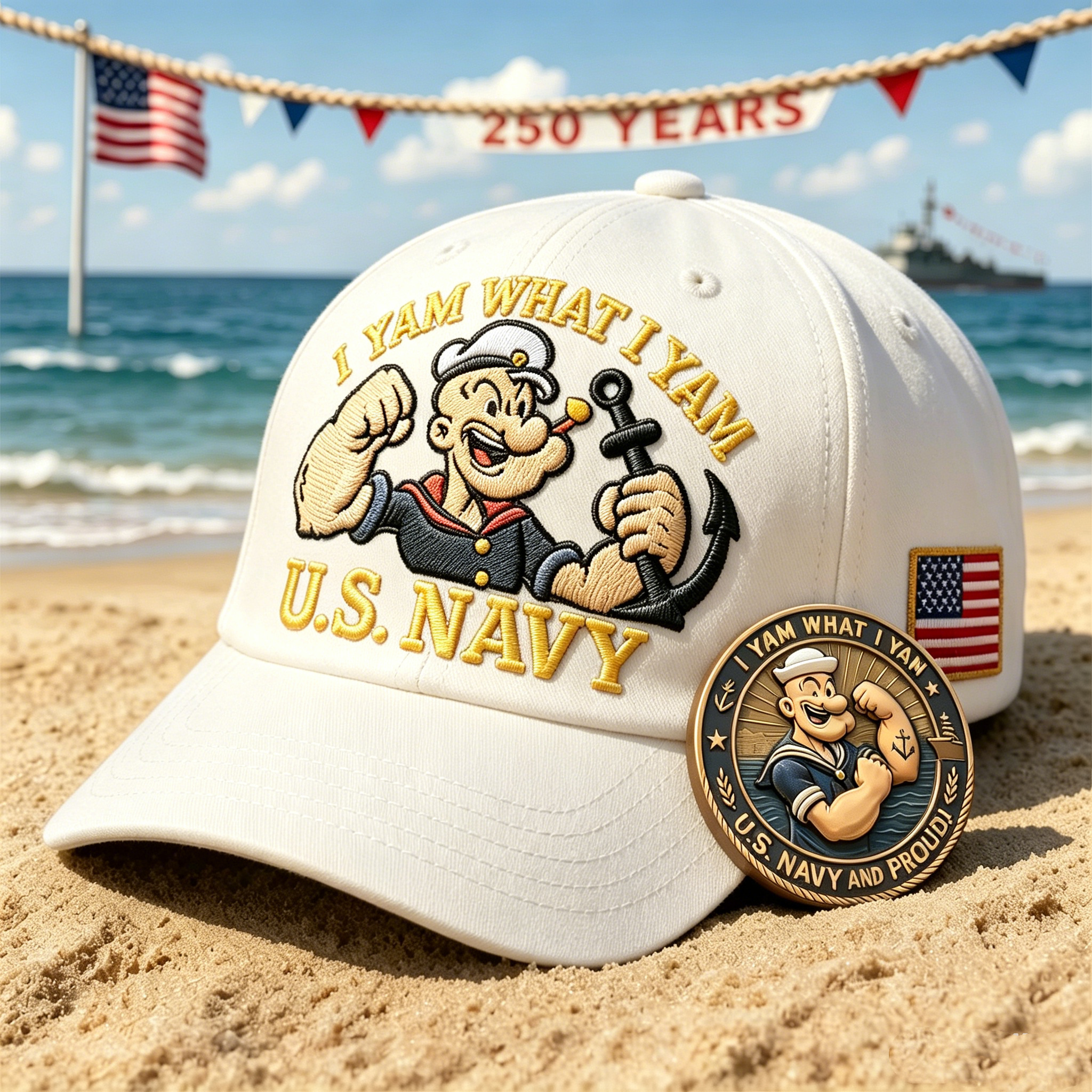 🇺🇸U.S. Navy Commemorative Cap & Coin – Anchor of Freedom⚓