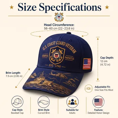 ⚓Last Day Promo: 49% OFF - 🌊U.S. Coast Guard Veteran Semper Paratus Tribute Cap 🎁 Free Honor Coin With Every Cap Purchase