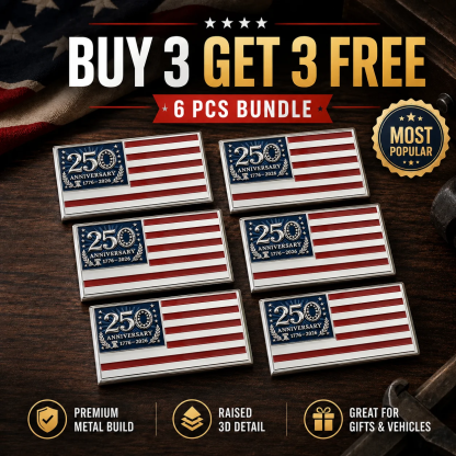 250th Anniversary USA Heritage Car Flag Emblem