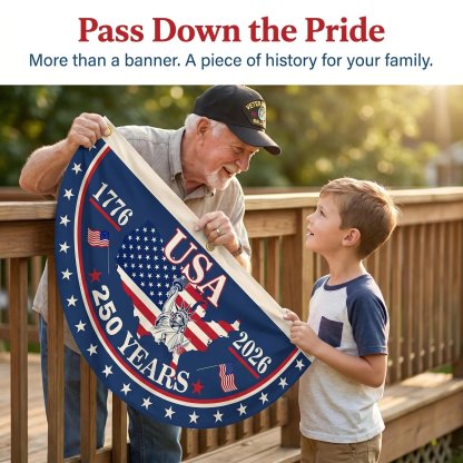 HandcraftedUSA 250th Birthday Bunting Flag, 🔥Buy 2 FREE SHIPPING
