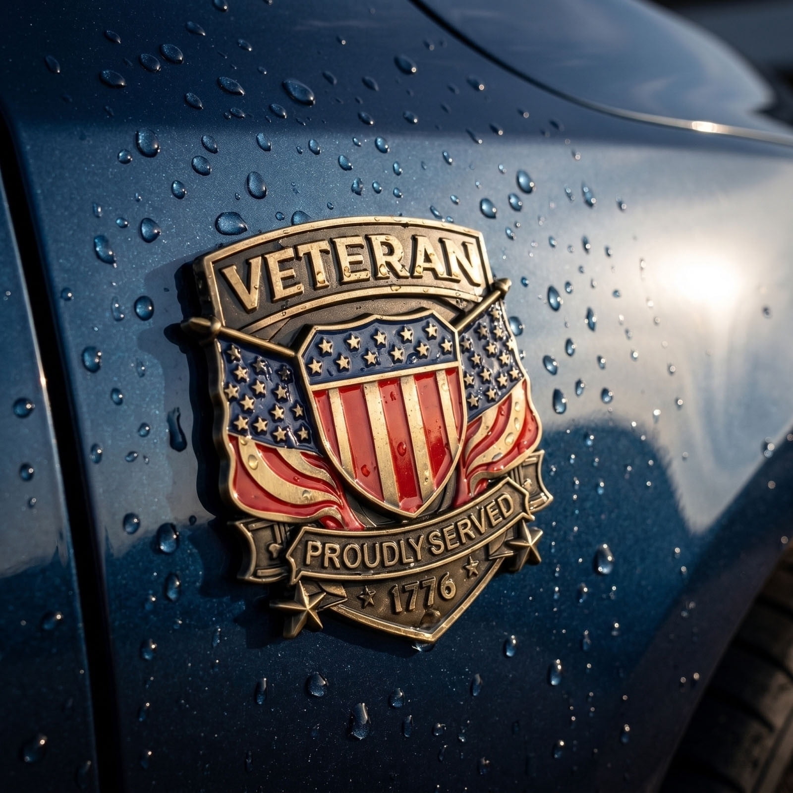 Veteran Car Badge - Drive With Pride. Honor The Brotherhood