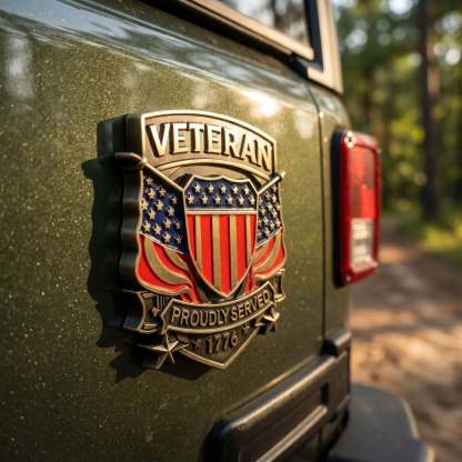 Veteran Car Badge - Drive With Pride. Honor The Brotherhood
