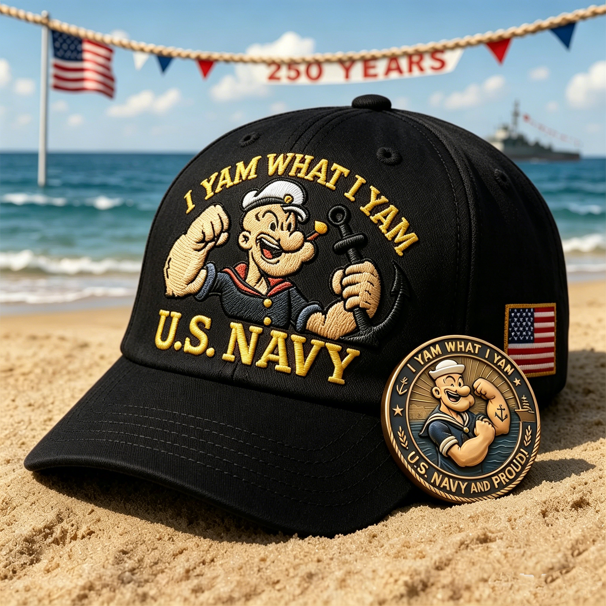 🇺🇸U.S. Navy Commemorative Cap & Coin – Anchor of Freedom⚓