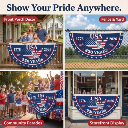 HandcraftedUSA 250th Birthday Bunting Flag, 🔥Buy 2 FREE SHIPPING