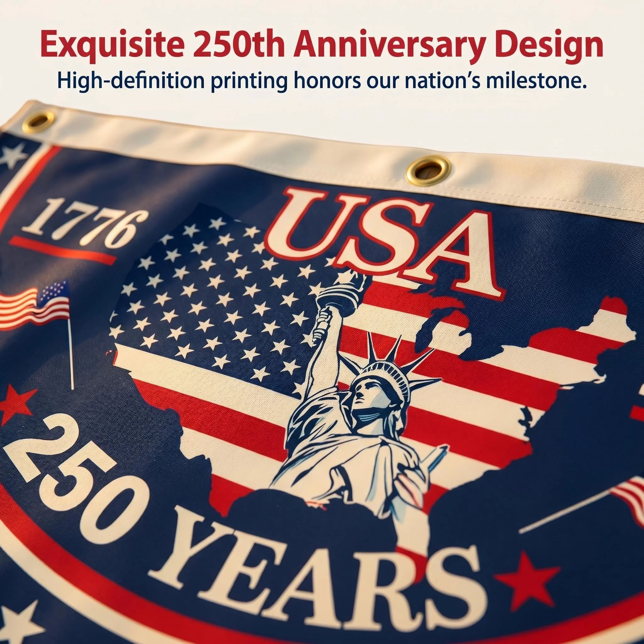 HandcraftedUSA 250th Birthday Bunting Flag, 🔥Buy 2 FREE SHIPPING