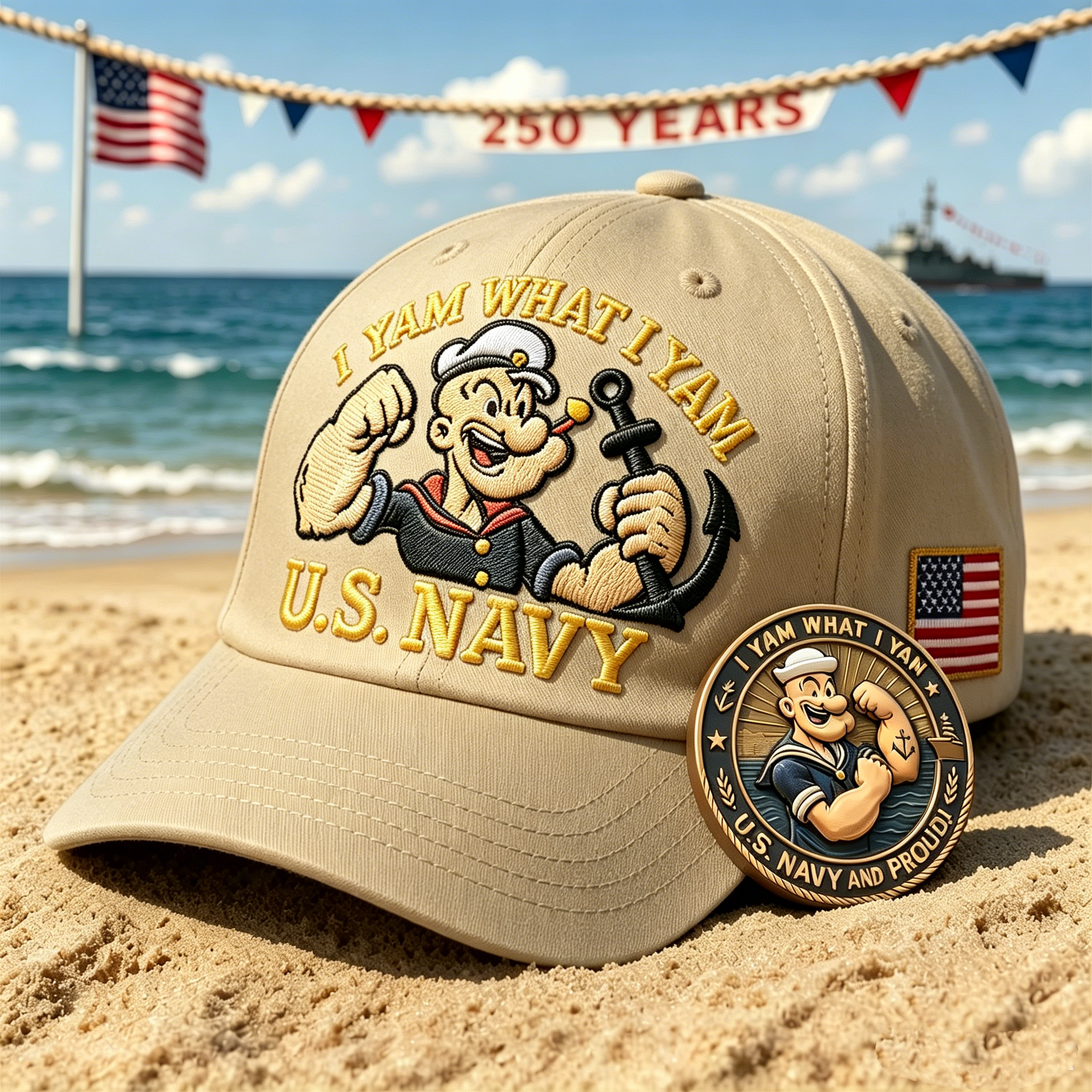 🇺🇸U.S. Navy Commemorative Cap & Coin – Anchor of Freedom⚓