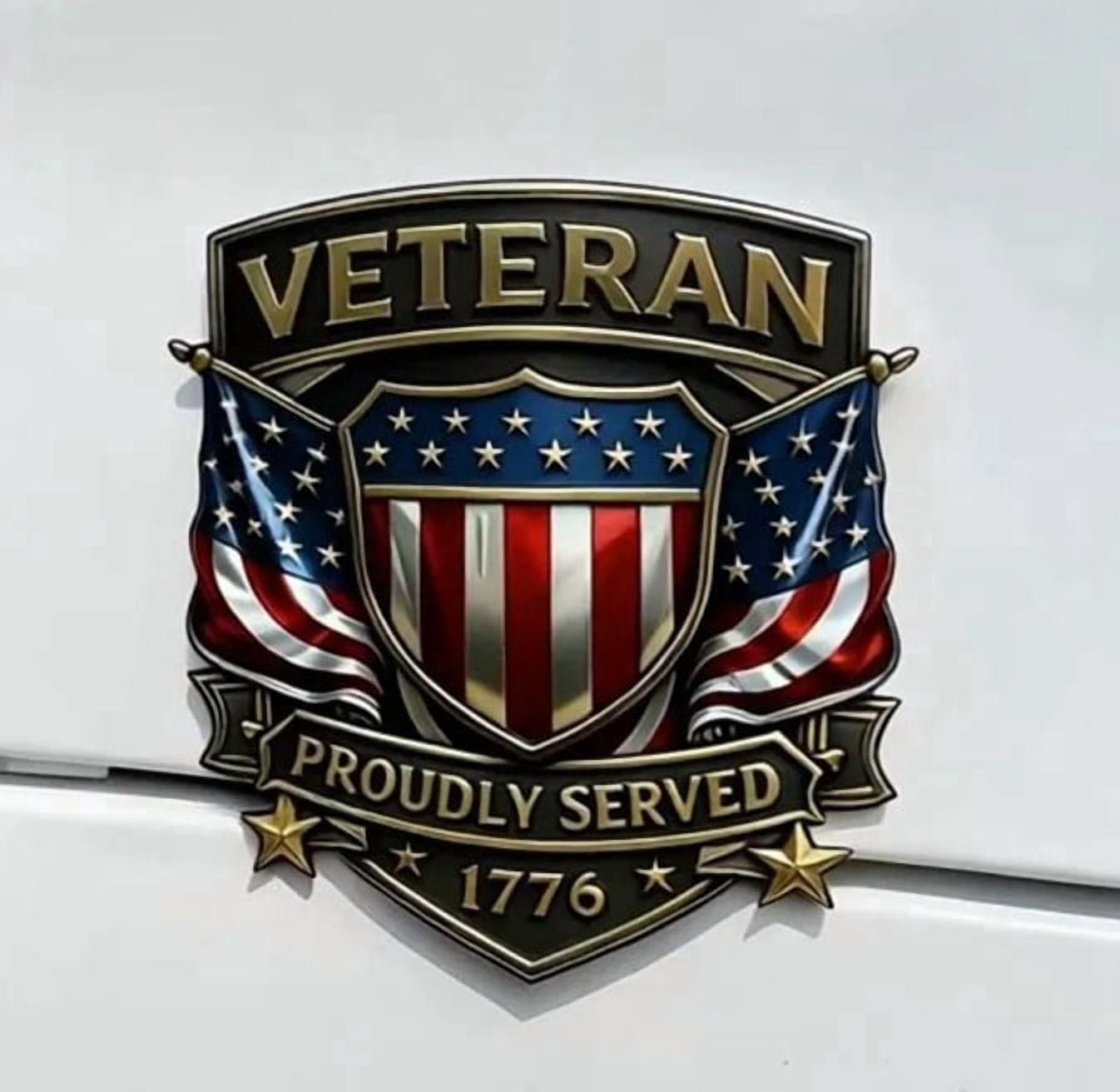Veteran Car Badge - Drive With Pride. Honor The Brotherhood