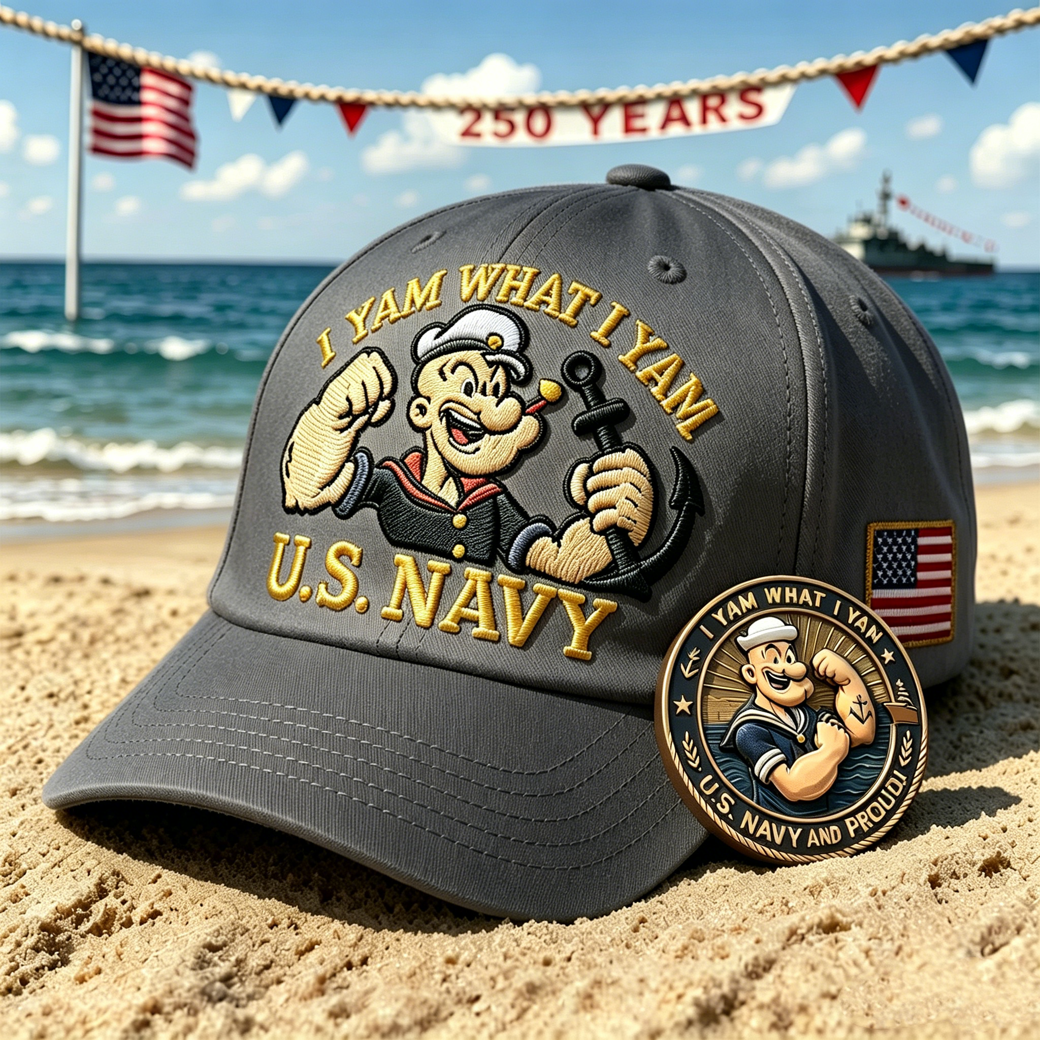 🇺🇸U.S. Navy Commemorative Cap & Coin – Anchor of Freedom⚓