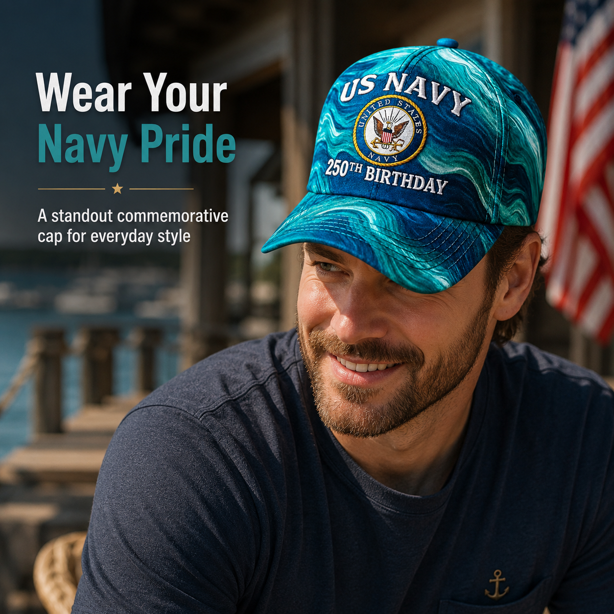 🔥US Navy 250th Birthday Commemorative Embroidered Cap 🇺🇸⚓
